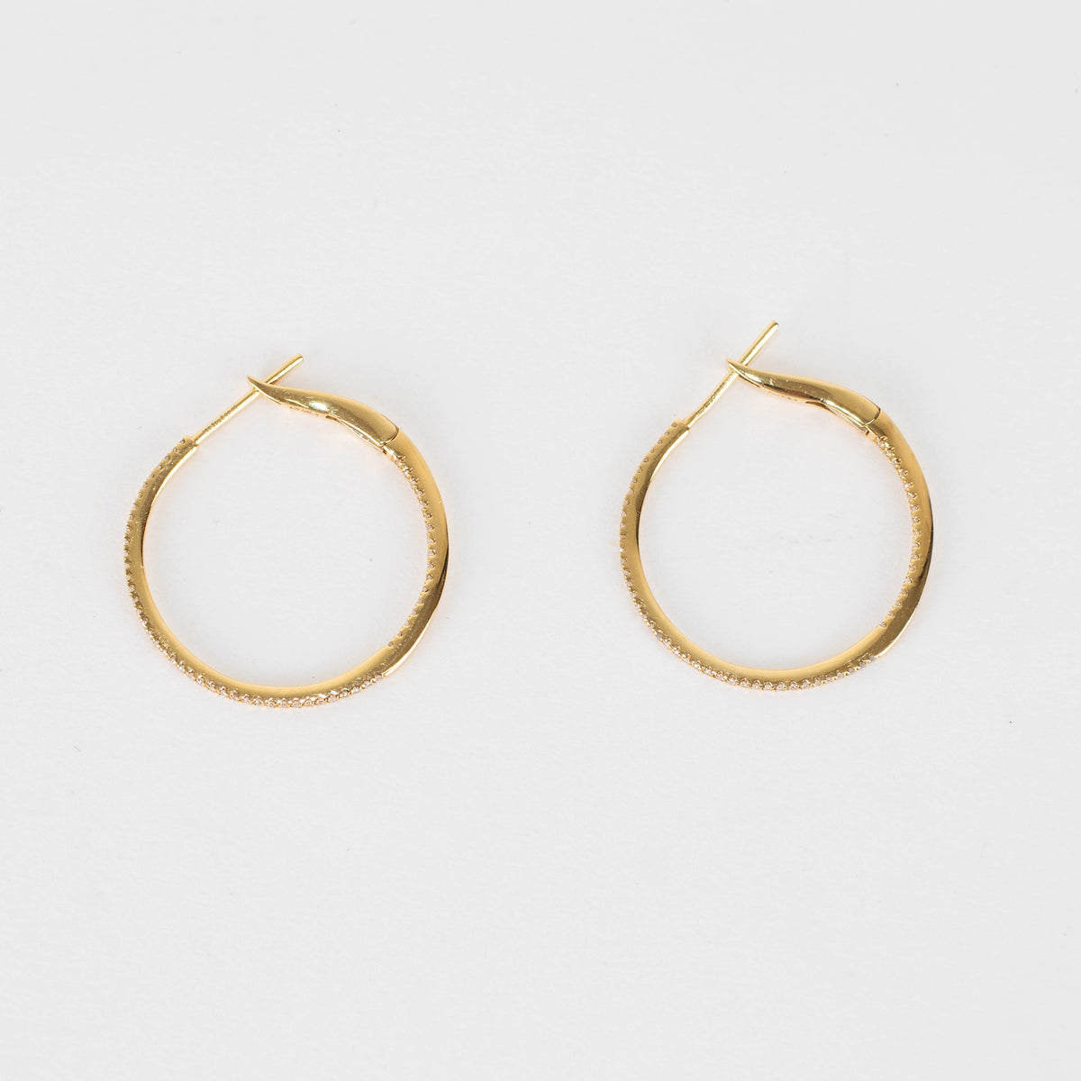 Rosa de la Cruz 18k Gold 25mm Pave Hoops
