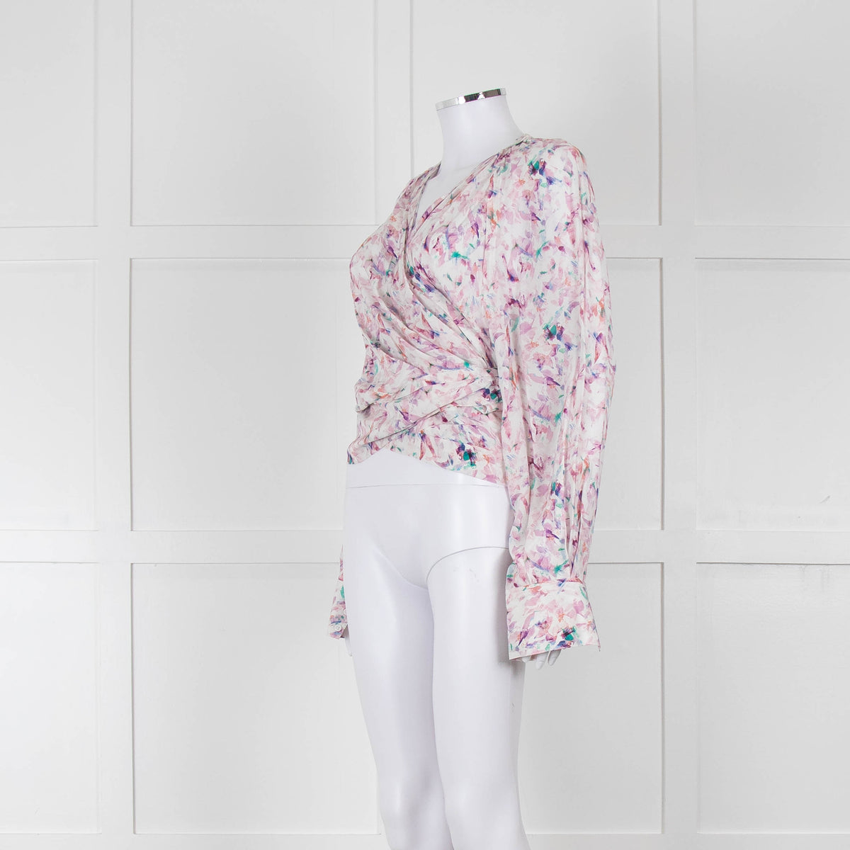 IRO Pastel Patterned Wrap Around Blouse