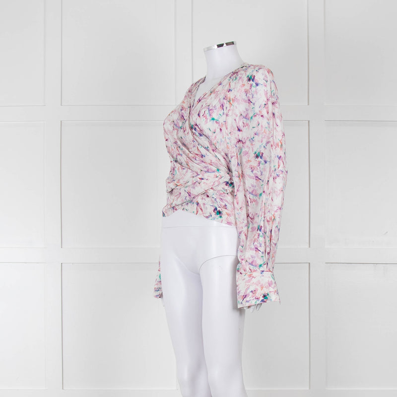 IRO Pastel Patterned Wrap Around Blouse