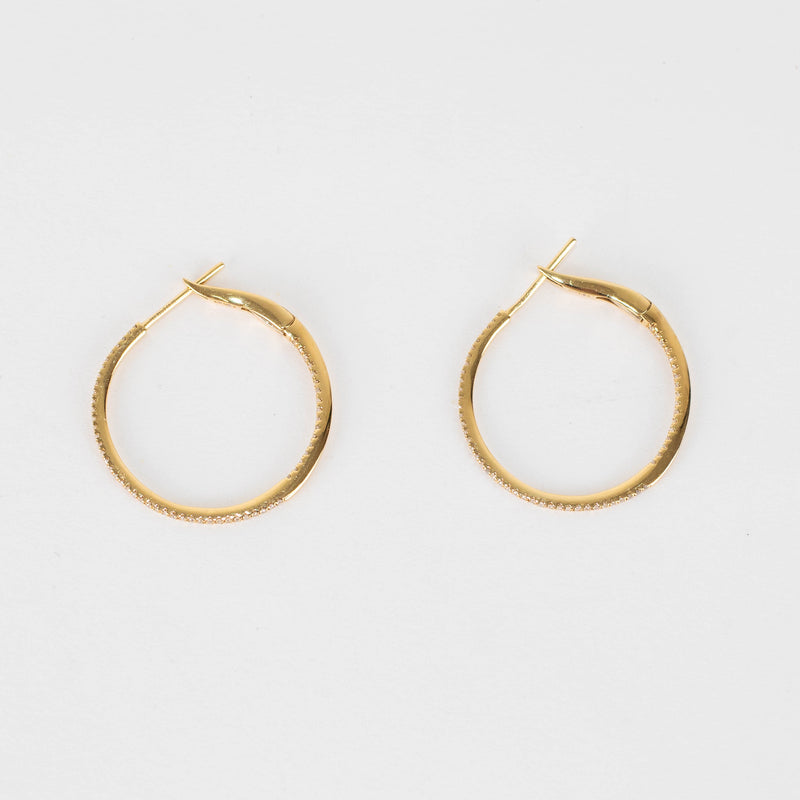 Rosa de la Cruz 18k Gold 25mm Pave Hoops
