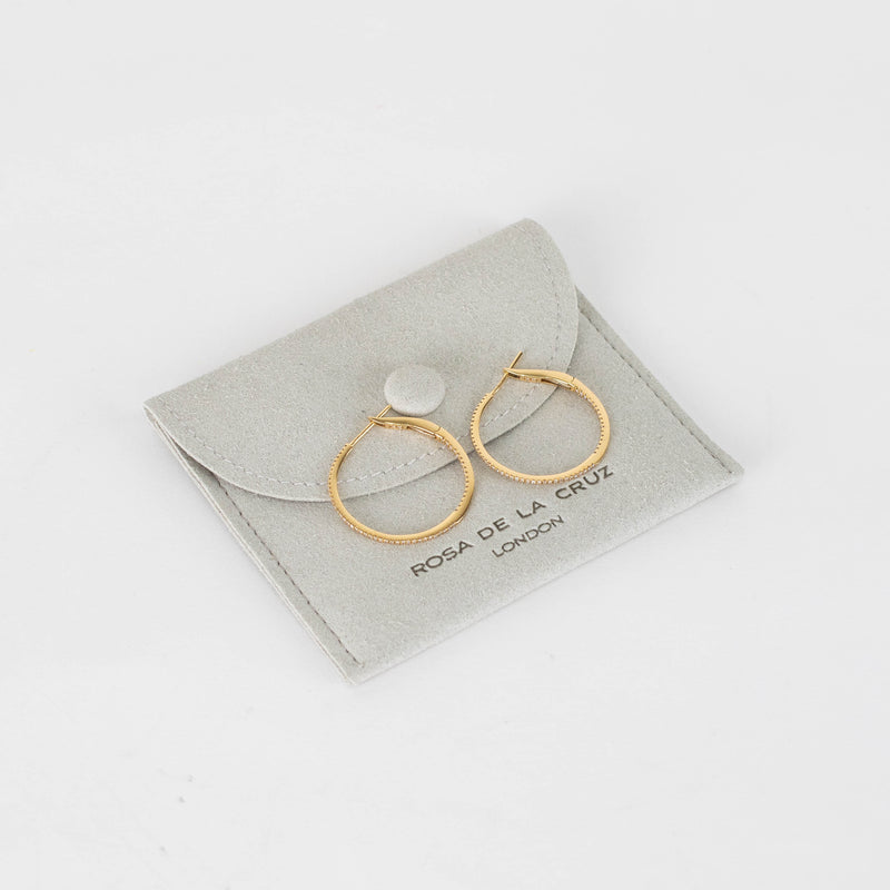 Rosa de la Cruz 18k Gold 25mm Pave Hoops