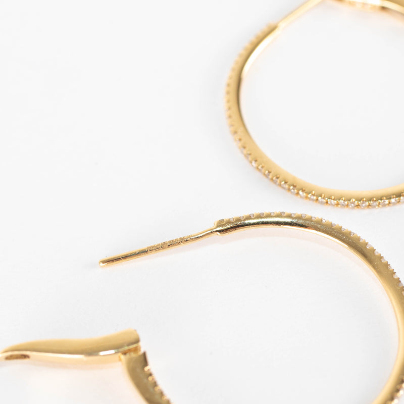Rosa de la Cruz 18k Gold 25mm Pave Hoops