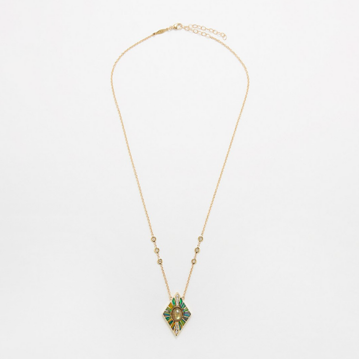 Jacquie Aiche Opal, Diamond and 14kt Gold Necklace