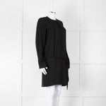 Diane Von Furstenberg Black Silk Bib Front Drop Waist Mini Dress