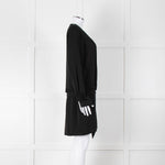 Diane Von Furstenberg Black Silk Bib Front Drop Waist Mini Dress