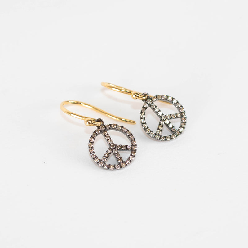Rosa de la Cruz 18k Gold Peace Hanging Earrings