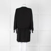 Diane Von Furstenberg Black Silk Bib Front Drop Waist Mini Dress