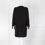 Diane Von Furstenberg Black Silk Bib Front Drop Waist Mini Dress
