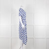 The Fold White Blue Print Short Sleeve Dress