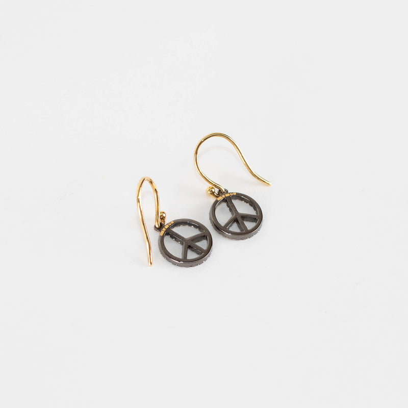Rosa de la Cruz 18k Gold Peace Hanging Earrings
