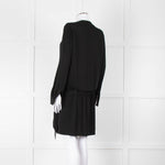 Diane Von Furstenberg Black Silk Bib Front Drop Waist Mini Dress