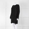 Diane Von Furstenberg Black Silk Bib Front Drop Waist Mini Dress