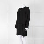 Diane Von Furstenberg Black Silk Bib Front Drop Waist Mini Dress