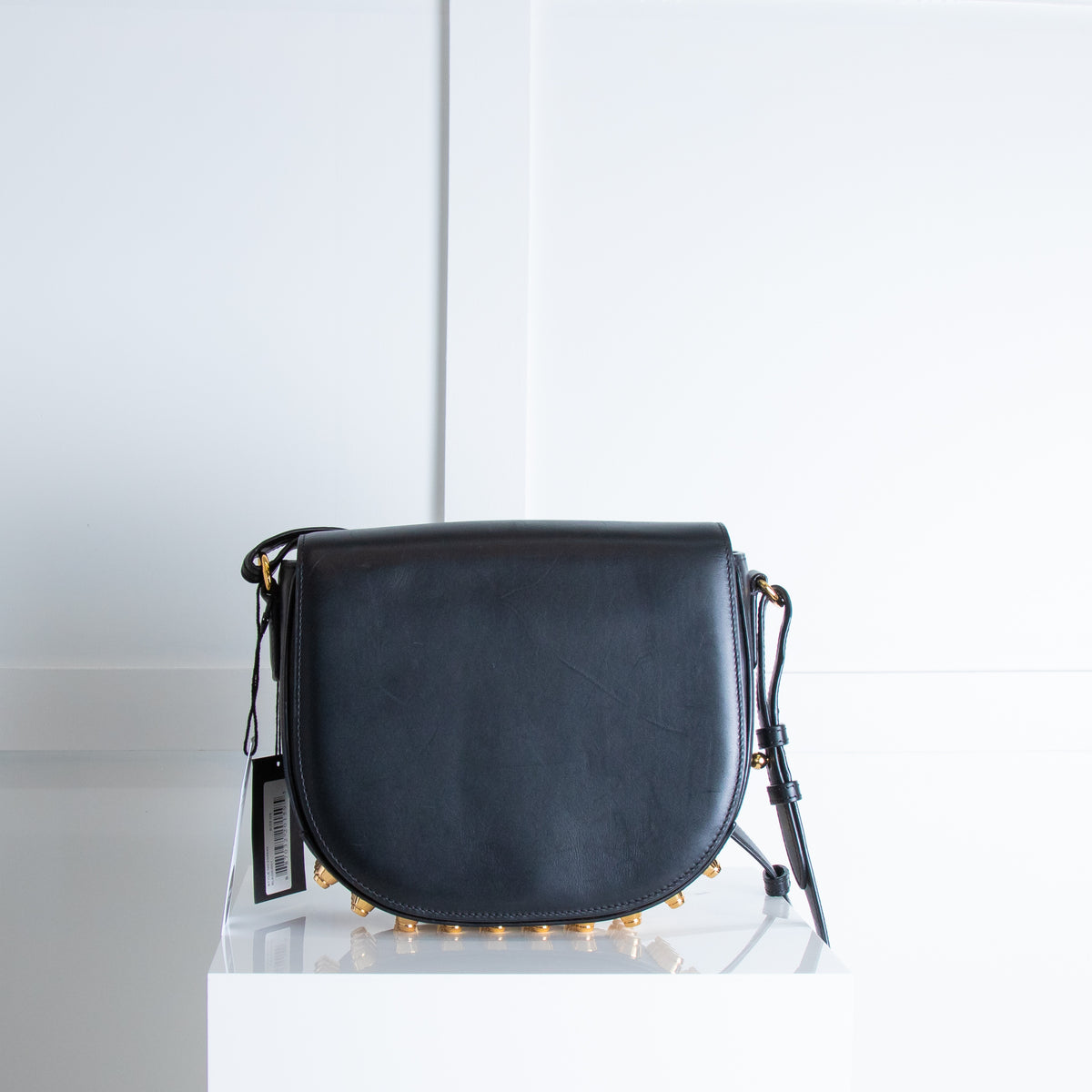 Alexander Wang Black Leather Gold Stud Cross Body Bag