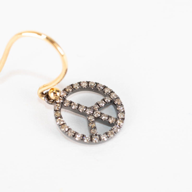 Rosa de la Cruz 18k Gold Peace Hanging Earrings
