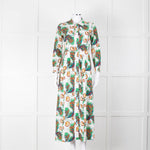 Maje Green Floral Cotton Shirt Dress