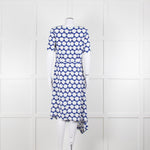 The Fold White Blue Print Short Sleeve Dress