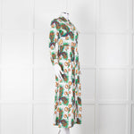 Maje Green Floral Cotton Shirt Dress