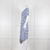 The Fold White Blue Print Short Sleeve Dress