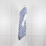 The Fold White Blue Print Short Sleeve Dress