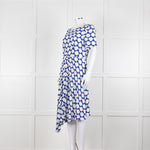 The Fold White Blue Print Short Sleeve Dress