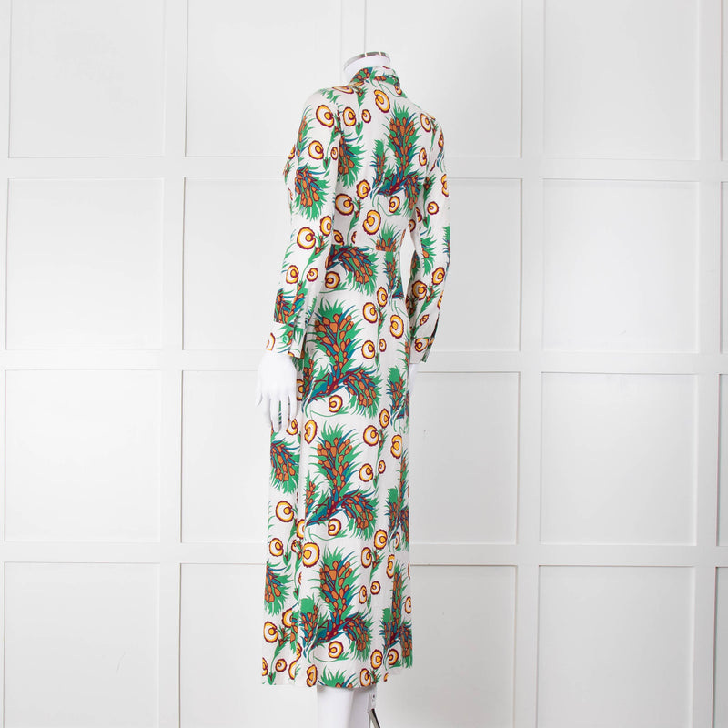 Maje Green Floral Cotton Shirt Dress