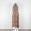 Primrose Park Black and Pink Leopard Halterneck Maxi Dress