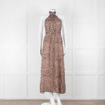 Primrose Park Black and Pink Leopard Halterneck Maxi Dress