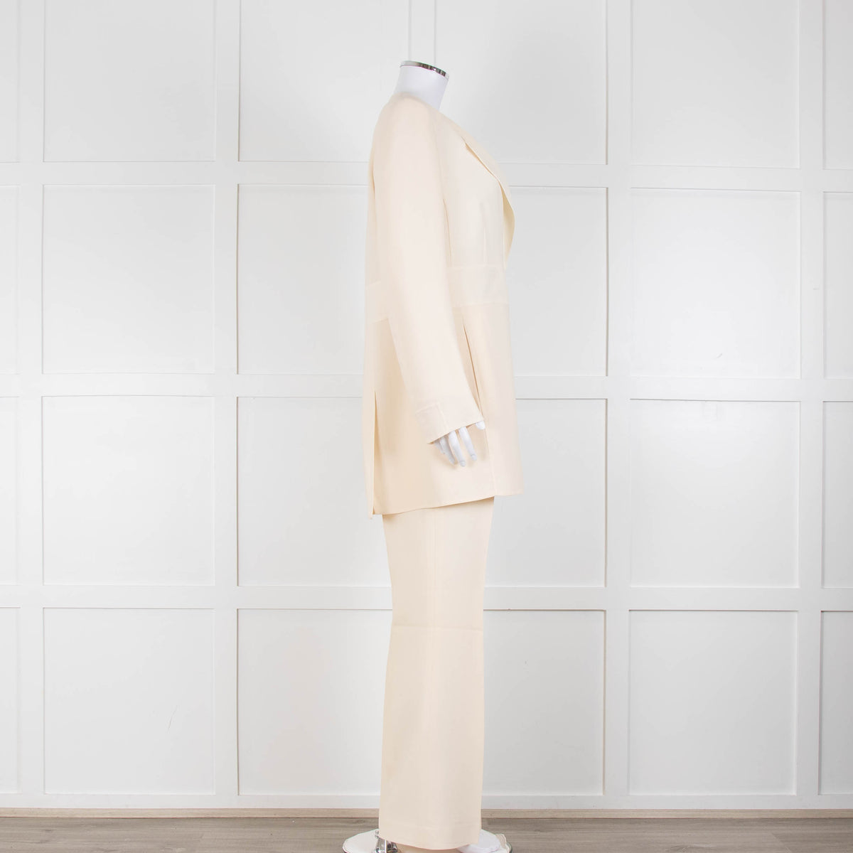 Akris Cream Crepe Open Lapel Dress Blazer