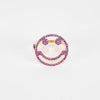 Rosa de la Cruz 18k Yellow Gold Smile Ring with Pink Sapphires
