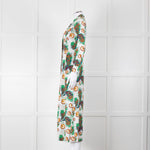 Maje Green Floral Cotton Shirt Dress