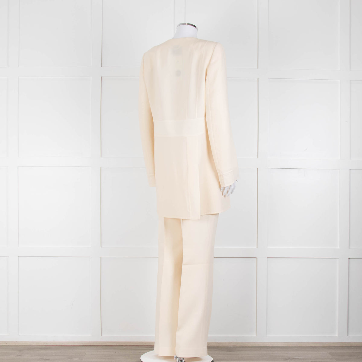 Akris Cream Crepe Open Lapel Dress Blazer