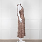 Primrose Park Black and Pink Leopard Halterneck Maxi Dress