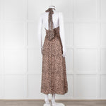 Primrose Park Black and Pink Leopard Halterneck Maxi Dress