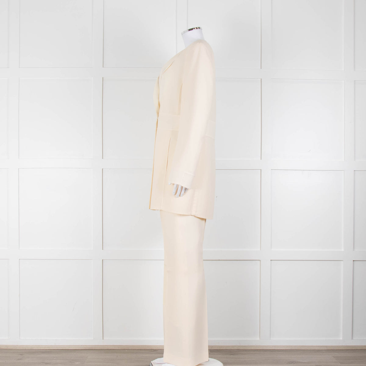 Akris Cream Crepe Open Lapel Dress Blazer