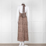 Primrose Park Black and Pink Leopard Halterneck Maxi Dress