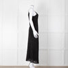 Max Mara Black Stretch Palm Tree Lace Maxi Dress