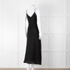 Max Mara Black Stretch Palm Tree Lace Maxi Dress