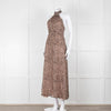 Primrose Park Black and Pink Leopard Halterneck Maxi Dress
