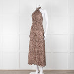 Primrose Park Black and Pink Leopard Halterneck Maxi Dress