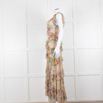 Zimmermann Multi Colour Flower Print Chiffon Sleeveless Maxi Dress