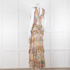 Zimmermann Multi Colour Flower Print Chiffon Sleeveless Maxi Dress