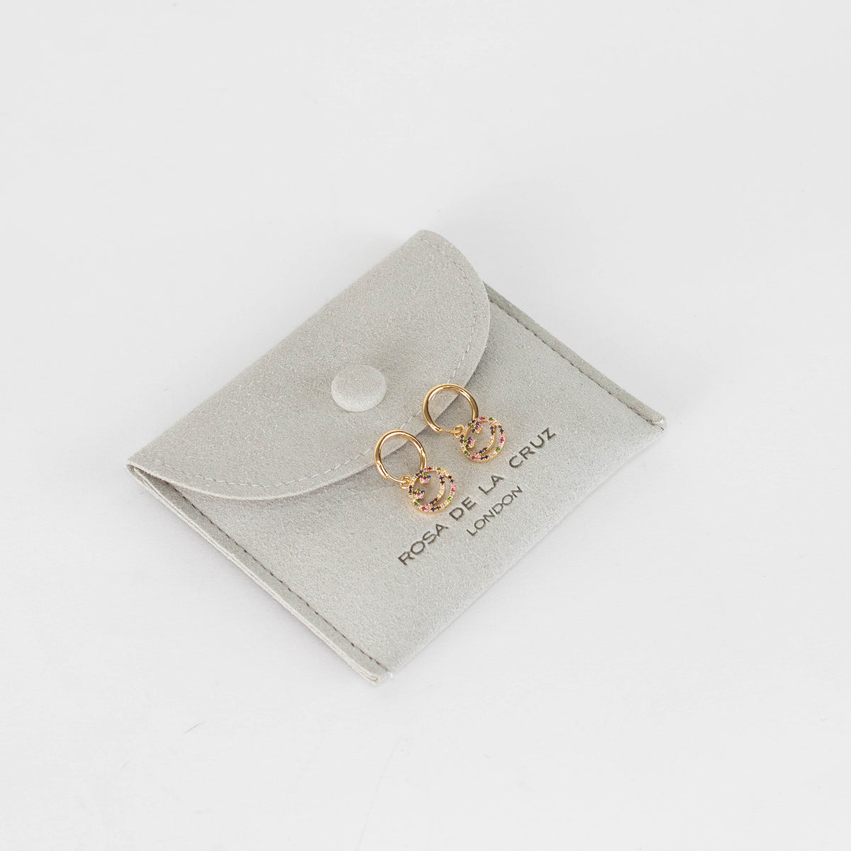 Rosa de la Cruz 18k Yellow Gold Multi Sapphire Hoops