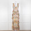 Zimmermann Multi Colour Flower Print Chiffon Sleeveless Maxi Dress