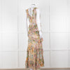 Zimmermann Multi Colour Flower Print Chiffon Sleeveless Maxi Dress