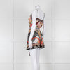 Camilla Silk Playsuit in Red and Black Pattern with Belted Waist
