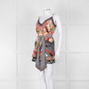Camilla Silk Playsuit in Red and Black Pattern with Belted Waist