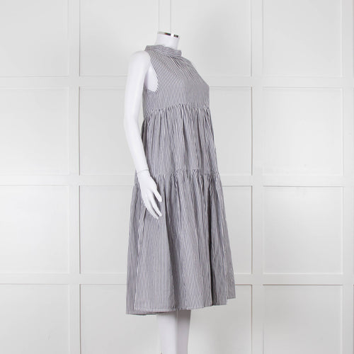 Asceno Striped Cotton Tiered Summer Dress
