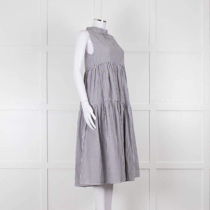 Asceno Striped Cotton Tiered Summer Dress