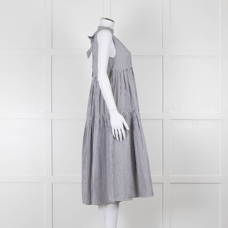 Asceno Striped Cotton Tiered Summer Dress